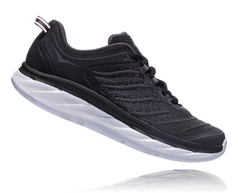 Hoka One One Mens Running Shoes - Akasa - Black/White - YXUB01528
